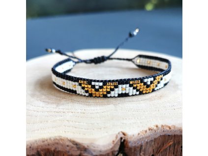 Tkaný náramek BLACK & WHITE BOHO