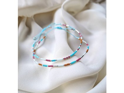 Set DUO Miyuki náramky PASTEL VE STŘÍBRNÉ