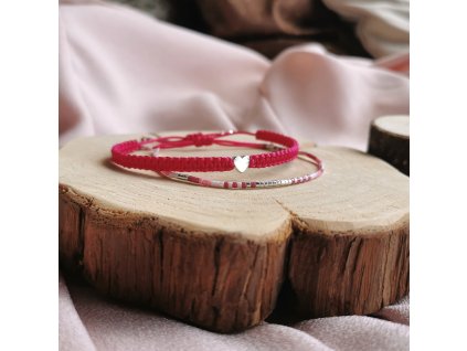 Set MIYUKI & MACRAMÉ náramky ROSE & STŘÍBRNÁ