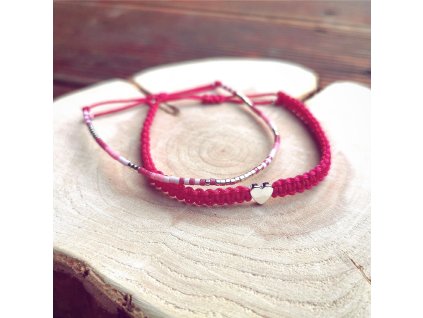 Set MIYUKI & MACRAMÉ náramky ROSE & STŘÍBRNÁ