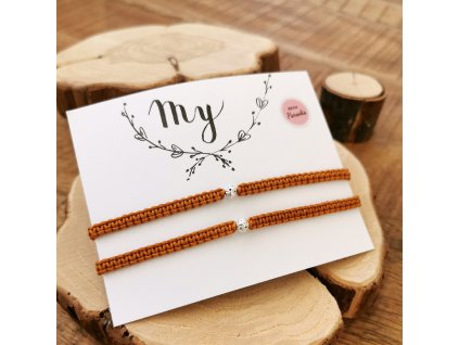 Partnerský set MACRAMÉ náramky LÁVOVÁ KULIČKA