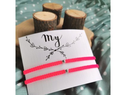 Partnerský set MACRAMÉ náramky LÁVOVÁ KULIČKA