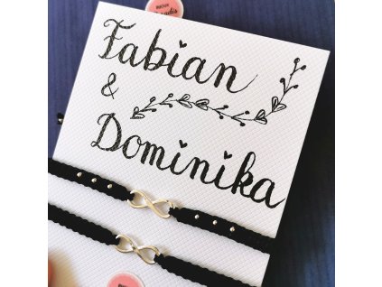 PARTNERSKÝ SET NEKONEČNO macramé náramky STŘÍBRO Ag925/1000