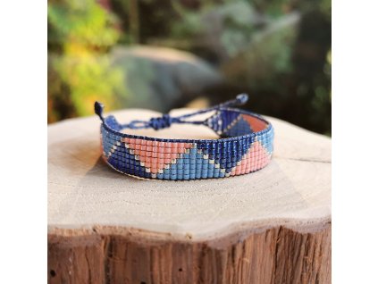 Tkaný náramek SALMON & BLUE