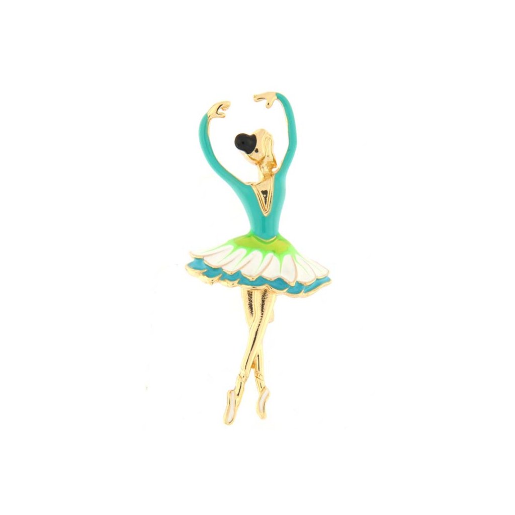 Brož - baletka se sukýnkou, zelené barvy 9001359BALETKAAA 1