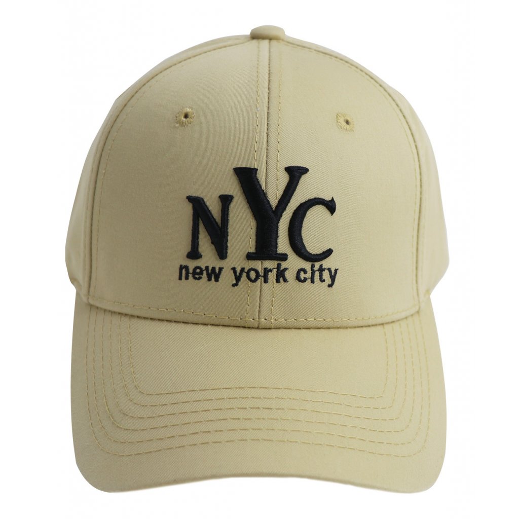 Dámská stylová kšiltovka s potiskem New York City - krémově hnědé barvy 9001405-5