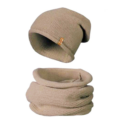Dámský zimní set, čepice a tunel Mark - kávově hnědé barvy 7100331-7SET COFFE HOTOVO