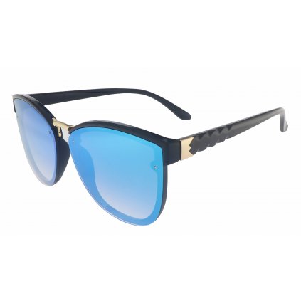 Dámské sluneční brýle, Cat Eye TR2118, zrcadlově černo-modré barvy 9001399-35