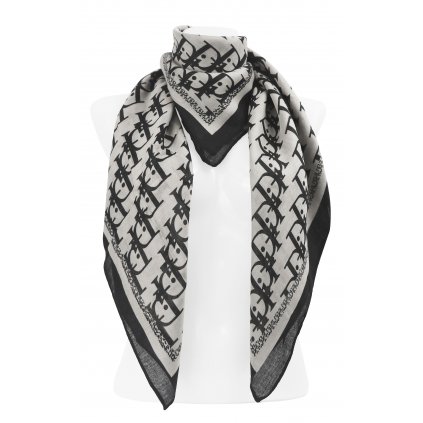 Dámský čtvercový šátek s potiskem Di 208-30, bílá barva 7200551-3