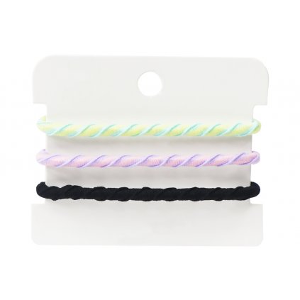 Vlasová gumička tenká, barevná kombinace -zelené, fialové a černé barvy 3 ks 8000745-5