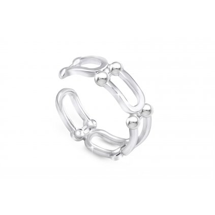 Dámský nastavitelný prsten z chirurgické oceli, drátěný motiv 4000266