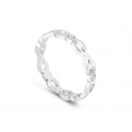 Dámský jemný prsten z chirurgické oceli, složený ze symbolu nekonečna 4000246