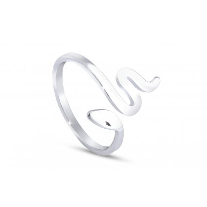 Dámský jemný prsten z chirurgické oceli, lesklý had 4000285