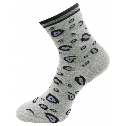 Dámské ponožky s leopardím potiskem NPC3625 - šedé barvy 9001478
