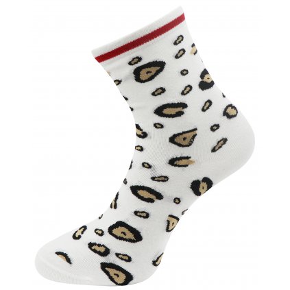Dámské ponožky s leopardím potiskem NPC3625 - bílé barvy 9001478-3