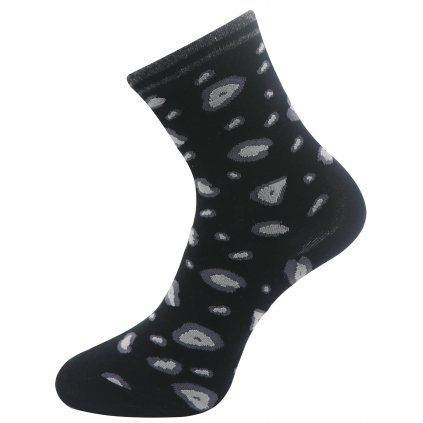 Dámské ponožky s leopardím potiskem NPC3625 - černé barvy 9001478-4