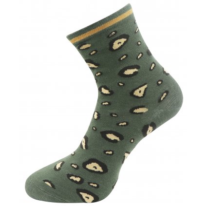 Dámské ponožky s leopardím potiskem NPC3625 - zelené barvy 9001478-4