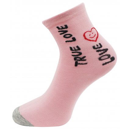 Dámské ponožky s nápisem TRUE LOVE NZP7231 - růžové barvy 9001481