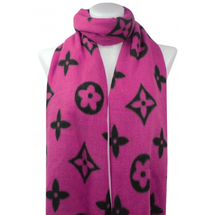 Dámský obdélníkový šál s ornamenty 2143-3, růžové barvy 7200574-5