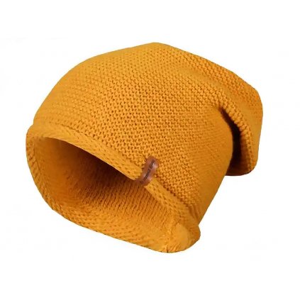 Dámská pletená zimní čepice - žluté barvy 7100382-1