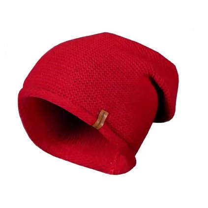 Dámská pletená zimní čepice - červené barvy 7100382-2