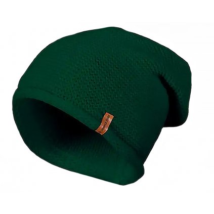 Dámská pletená zimní čepice - lahvově zelené barvy 7100382-3