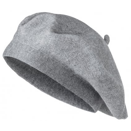 Dámský pletený baret BASIC, světle šedé barvy 7100380-3