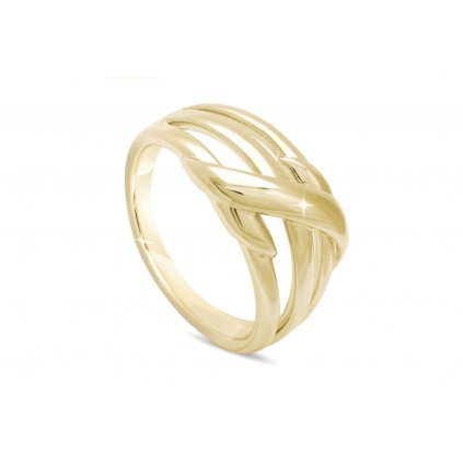 Pozlacený dámský prsten 14k zlatem s proplétanou ozdobou 4000294