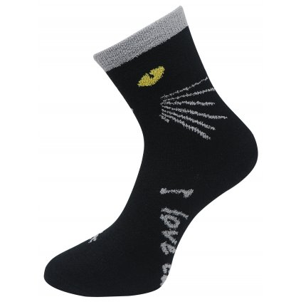 Dámské chlupaté termo ponožky s kočkami NB8917, černo-šedé barvy 9001502-4