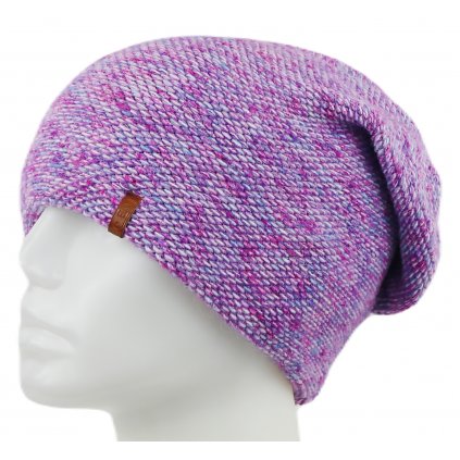 Dámská pletená zimní čepice WROBI - fialové barvy 7100391-5