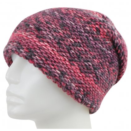 Dámská pletená zimní čepice WROBI, melír fialové barvy 7100388-6