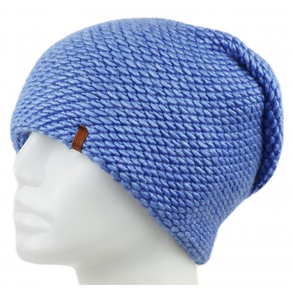 Dámská pletená zimní čepice WROBI - světle modrá 7100390-7