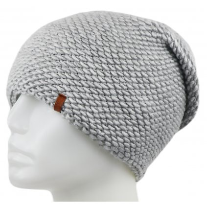 Dámská pletená zimní čepice WROBI - světle šedá 7100390-9