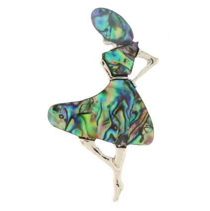 Brož - tanečnice, zdobená umělým kamenem 9001550