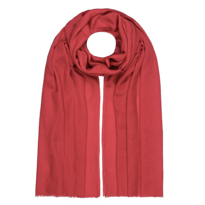 Dámský lehký obdélníkový šál 37515 - červené barvy 7200617-3