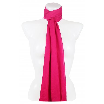 Dámský lehký obdélníkový šál 37515 - malinově růžové barvy 7200617-6