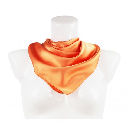 Dámský hedvábný čtvercový šátek YF350-13 letuška, oranžové barvy 7200622-1