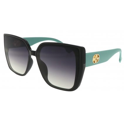 Dámské sluneční brýle, Cat Eye S3547, černé barvy - modrá barva koncovek obrub 9001557-42