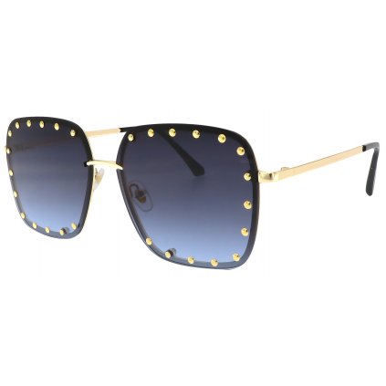 Dámské sluneční brýle, čtvercové s ozdobou B3723, modré barvy 9001558-4