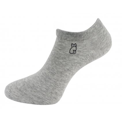 Dámské kotníkové ponožky NDX9892 s výšivkou kočky - šedé barvy 9001581