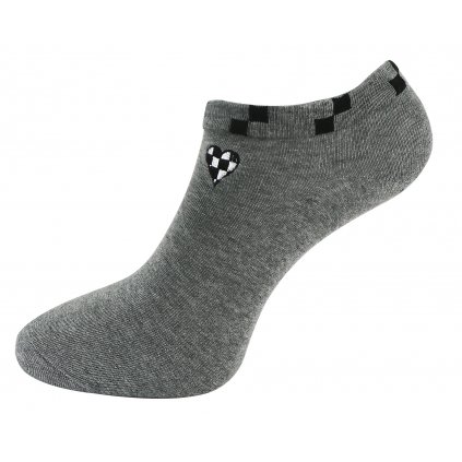 Dámské kotníkové ponožky NDX9686 s ozdobným lemem - tmavě šedé barvy 9001582