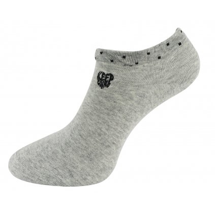 Dámské kotníkové ponožky NDX9686 s ozdobným lemem - světle šedé barvy 9001582-1