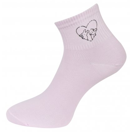 Dámské ponožky s potiskem NPX9581, kočka s králíčkem - fialové barvy 9001583-4