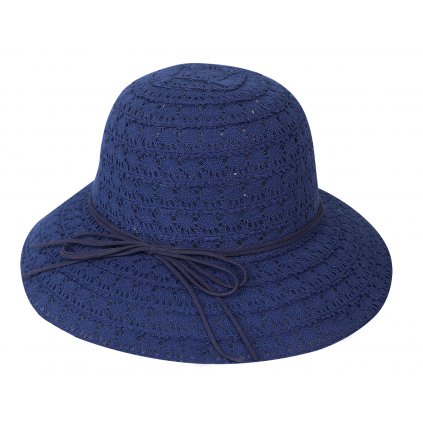 Dámský klobouk 9-60 s ozdobným provázkem- tmavě modré barvy 9001608