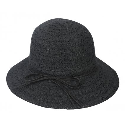 Dámský klobouk 9-60 s ozdobným provázkem - černé barvy 9001608-4