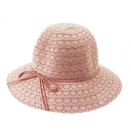 Dámský klobouk 9-60 s ozdobným provázkem - růžové barvy 9001608-5