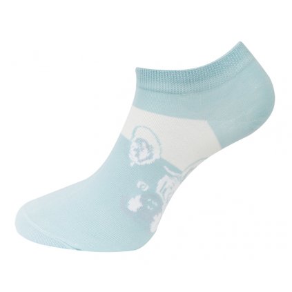 Dámské kotníkové ponožky ND9815 s buldočkem - modré barvy 9001624-4