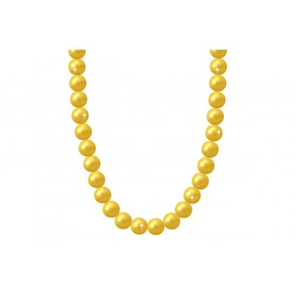 Perlový náhrdelník s umělými perlami - žluté barvy 6000657-1