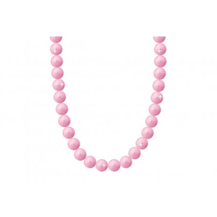 Perlový náhrdelník s umělými perlami - růžové barvy 6000657-7