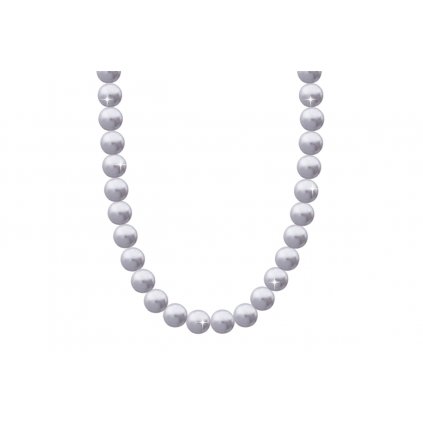 Perlový náhrdelník s umělými perlami - stříbrné barvy 6000657-8